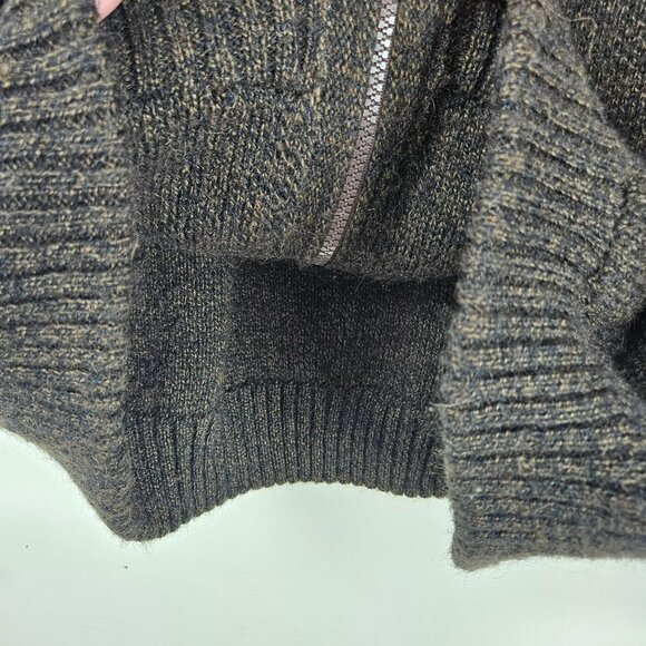 ALPACA FULL ZIP SWEATER Womens XL  Peru ARTE INKA BERFASS Brown Pockets Soft - Picture 6 of 13
